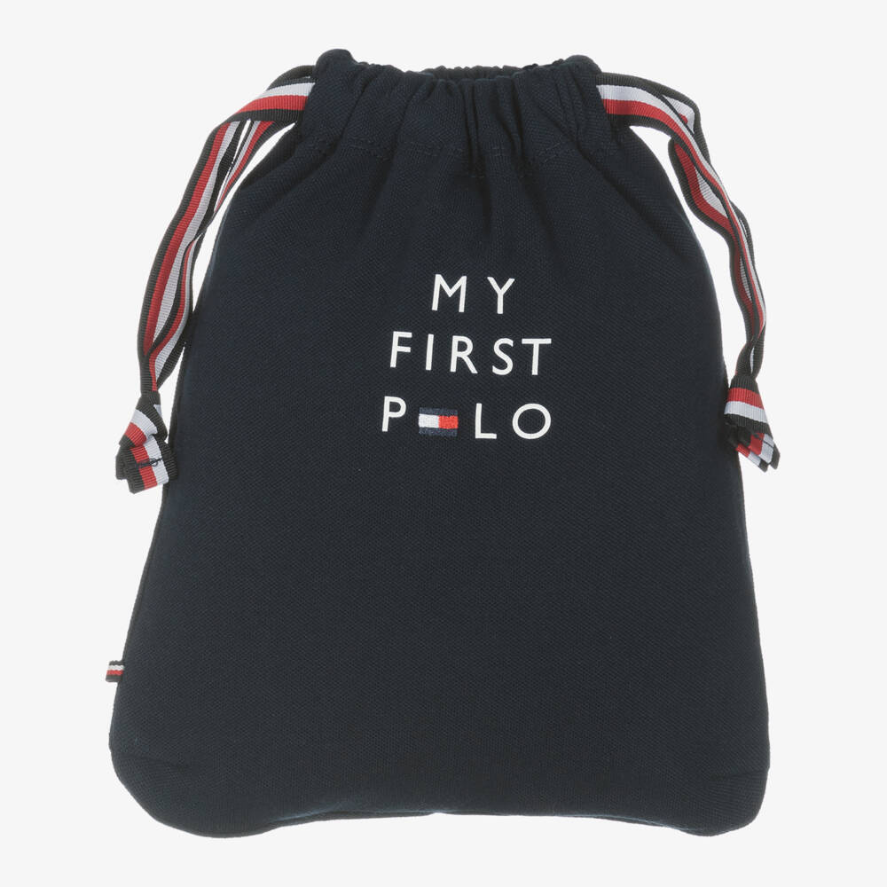 Tommy Hilfiger-Baby Boys Blue Cotton Polo Bodysuit | Childrensalon Outlet