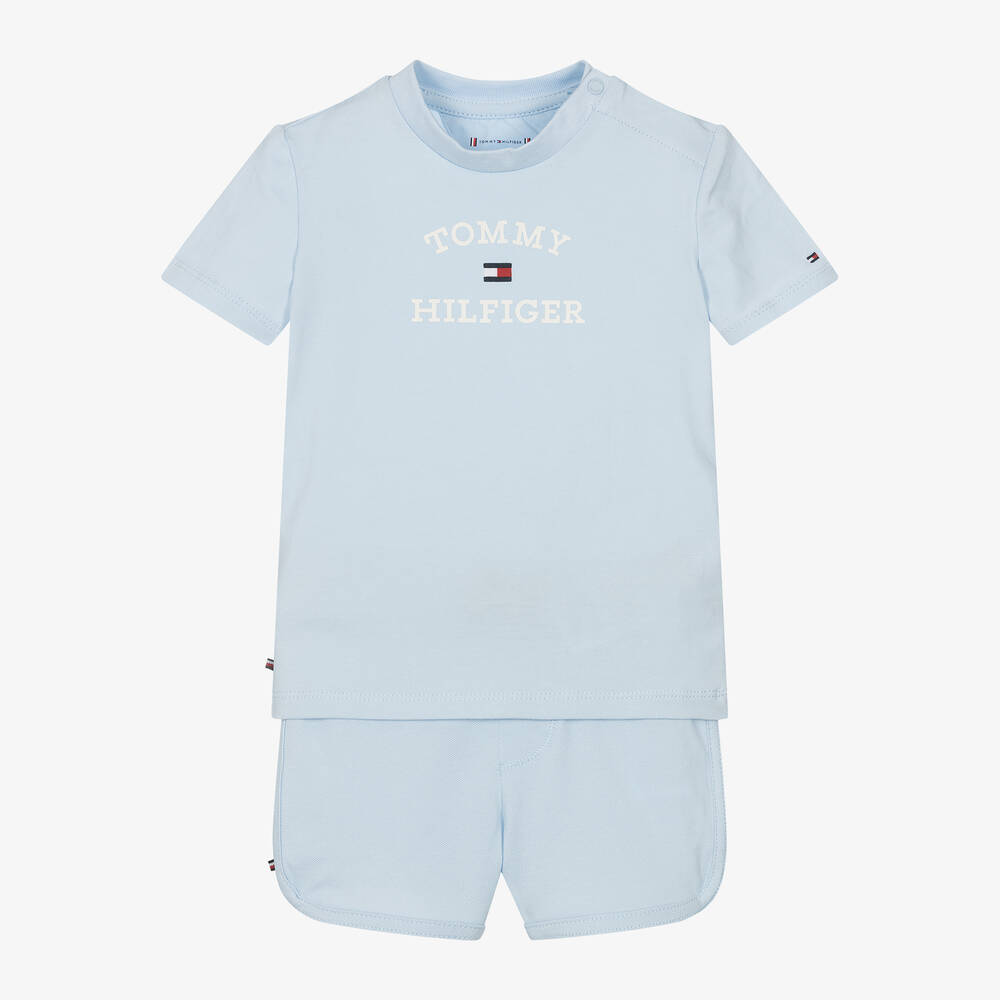 Baby Boys Blue Cotton Shorts Set