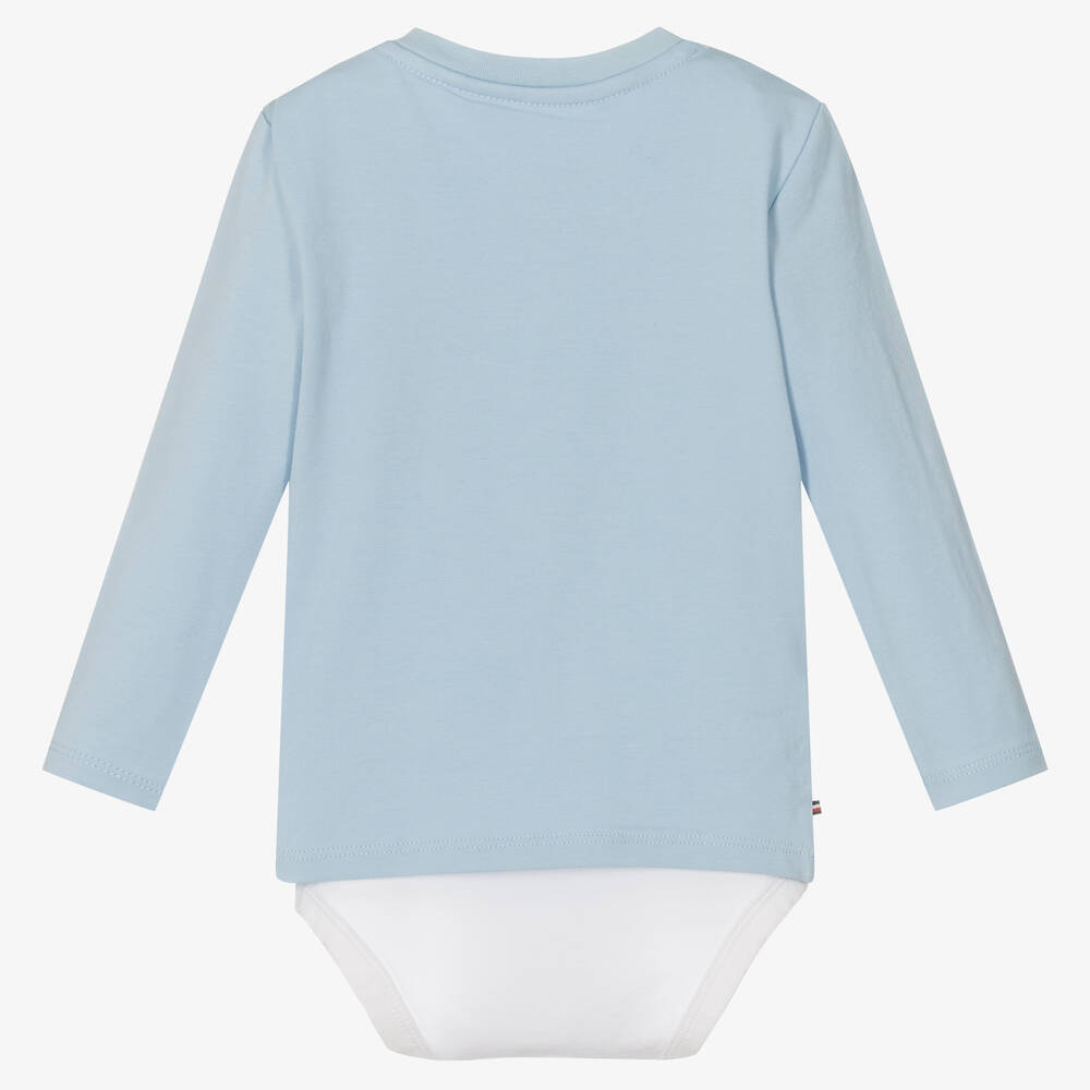 Tommy Hilfiger Baby Boys Blue Logo Bodysuit Childrensalon Outlet