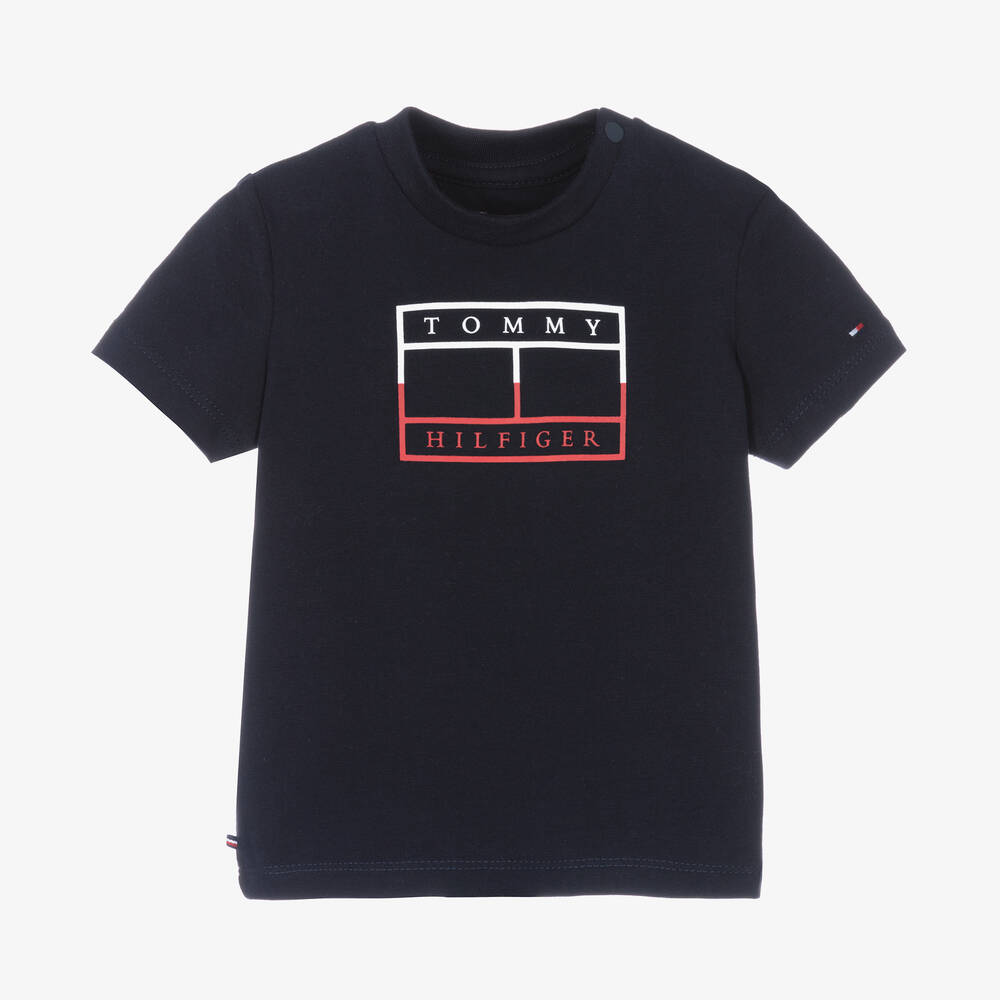 Tommy Hilfiger - Baby Boys Blue Logo T-Shirt | Childrensalon