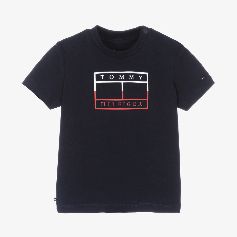 Tommy Hilfiger - Blaues T-Shirt für Babys (J) | Childrensalon