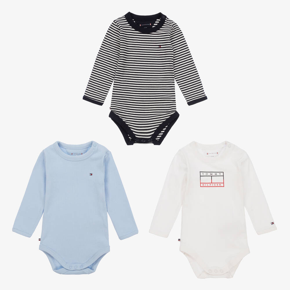 Tommy Hilfiger - Baby Boys Bodyvests (3 Pack) | Childrensalon Outlet