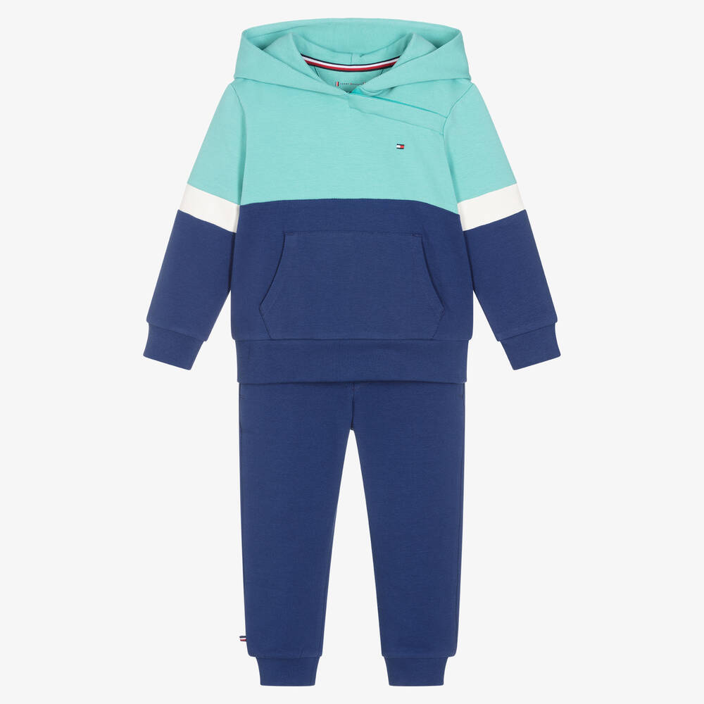 Tommy Hilfiger - Baby-Trainingsanzug in Grün & Blau | Childrensalon