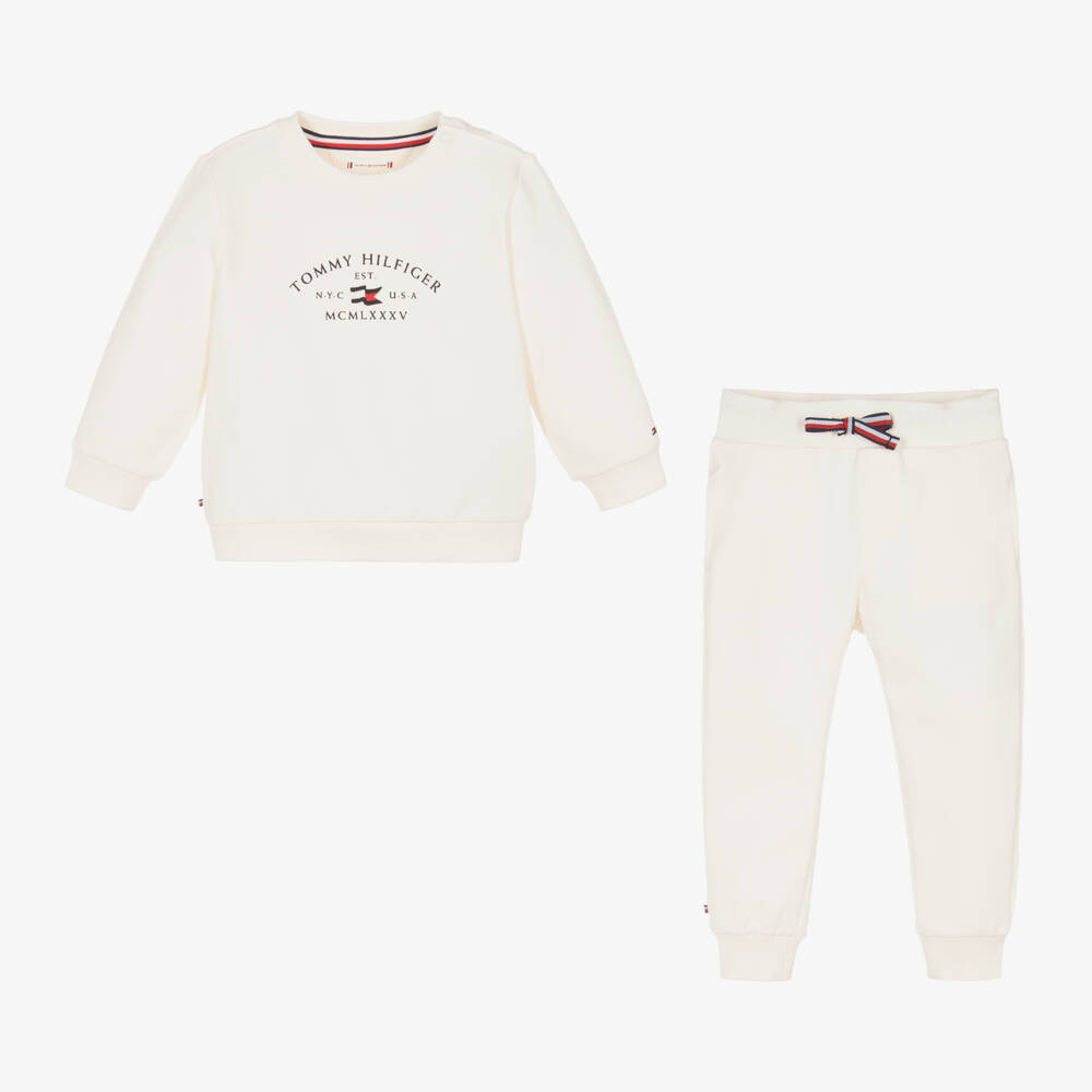 Tommy Hilfiger-Baby Boys Ivory Cozy Tracksuit | Childrensalon Outlet