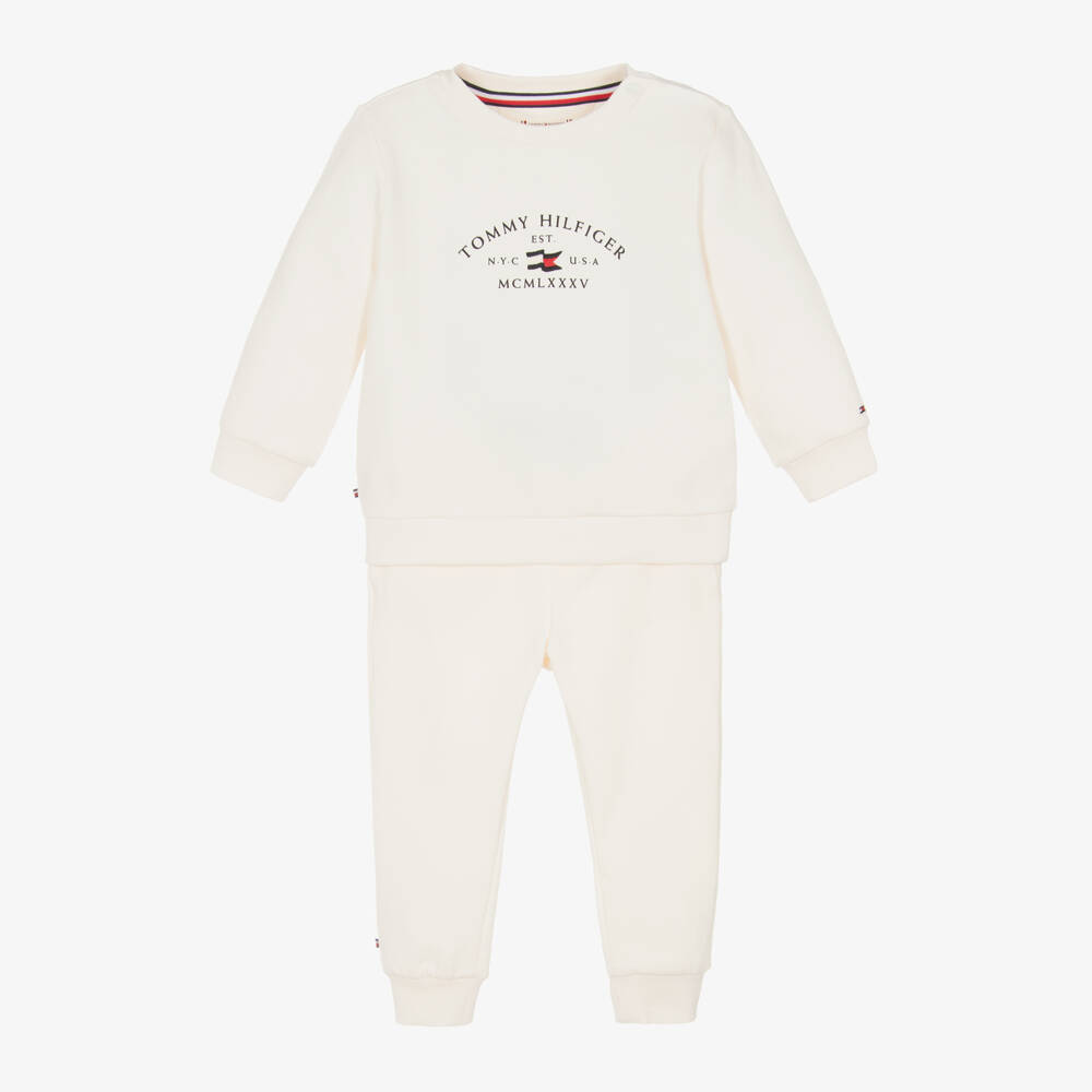 Tommy Hilfiger-Baby Boys Ivory Cozy Tracksuit | Childrensalon Outlet