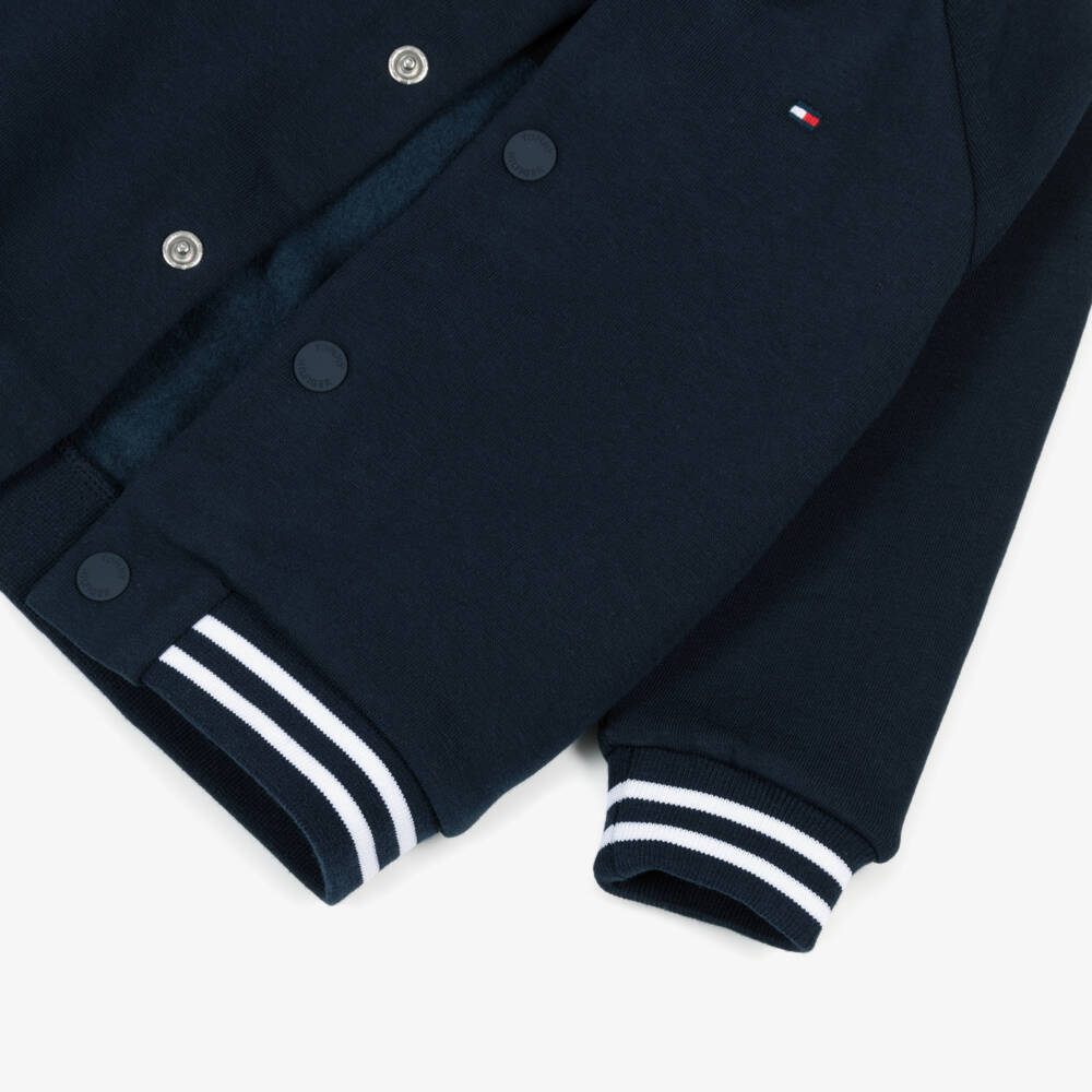 Tommy Hilfiger-Baby Boys Navy Blue Cotton Bomber Jacket | Childrensalon Outlet