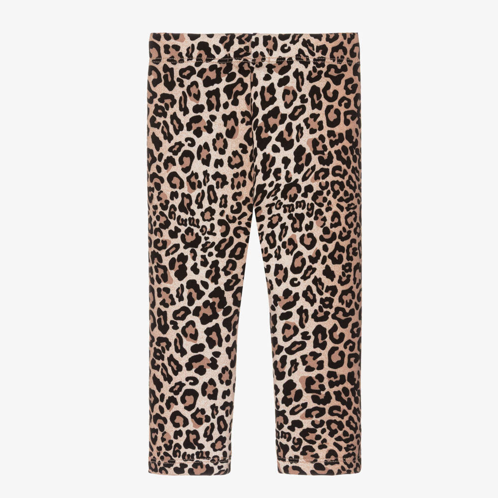 Tommy Hilfiger-Baby Girls Beige Leopard Print Joggers | Childrensalon Outlet