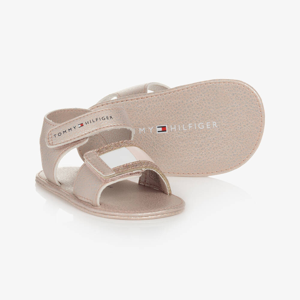 Tommy Hilfiger - Baby Girls Gold Glitter Pre-Walker Sandals | Childrensalon