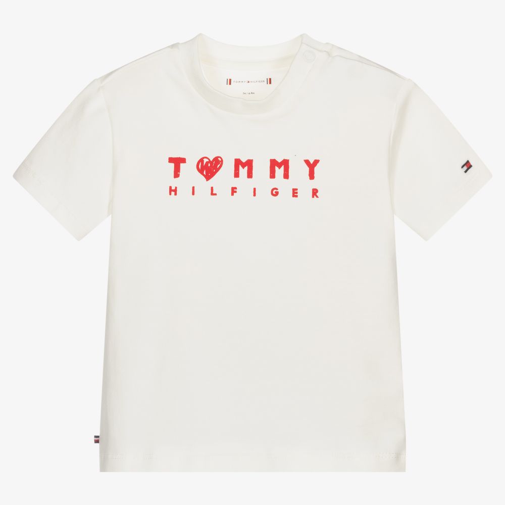 Tommy Hilfiger Baby Girls Ivory T Shirt Childrensalon Outlet