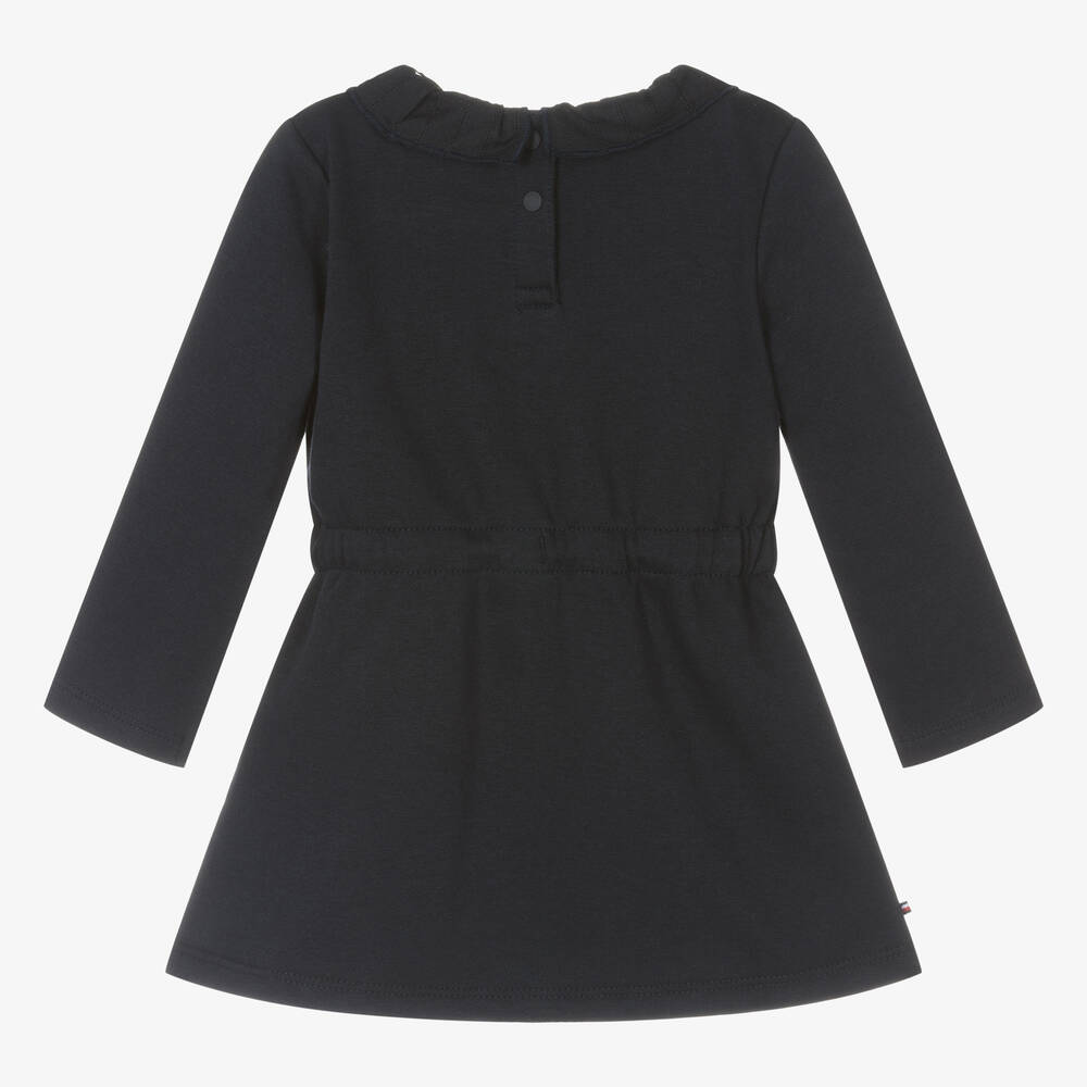 Tommy Hilfiger-Baby Girls Navy Blue Cotton Dress | Childrensalon Outlet