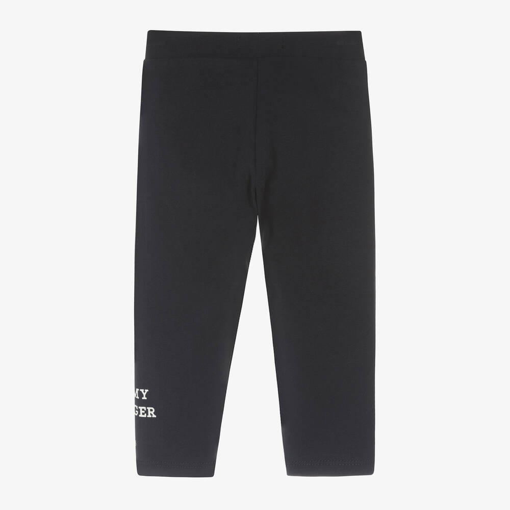 Tommy Hilfiger Baby Girls Navy Blue Cotton Leggings