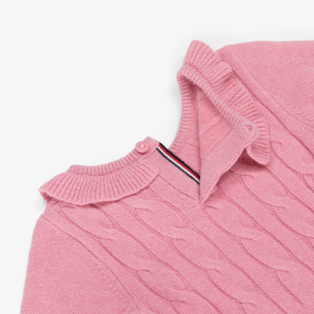 Tommy Hilfiger-Baby Girls Pink Brushed Knit Dress | Childrensalon Outlet