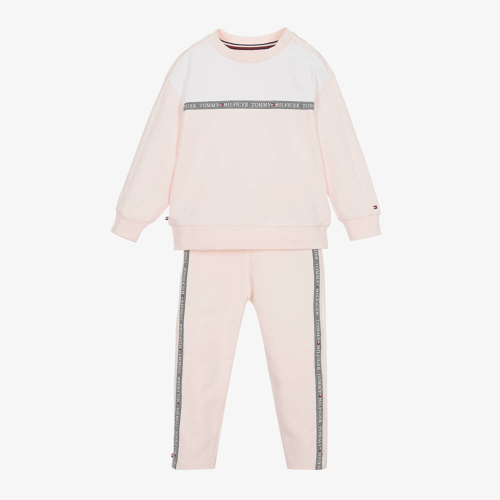 Tommy Hilfiger - Rosa Baumwolljersey-Trainingsanzug | Childrensalon