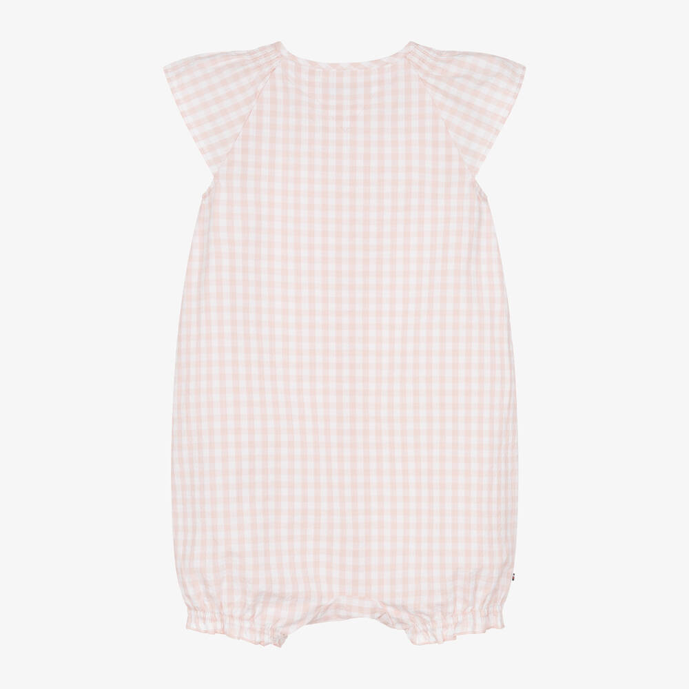 Tommy Hilfiger Baby Girls Pink Gingham Cotton Shortie
