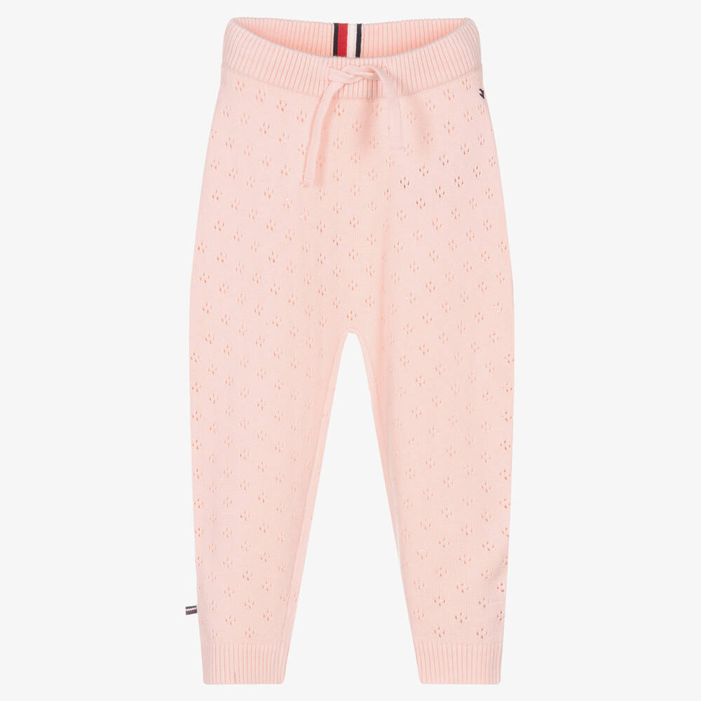 Tommy Hilfiger - Pantalon rose en maille de coton | Childrensalon