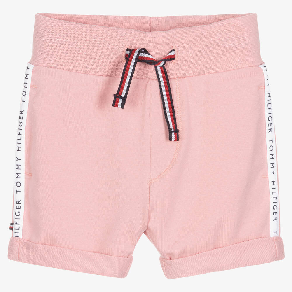 Tommy Hilfiger - Baby Girls Pink Logo Shorts | Childrensalon