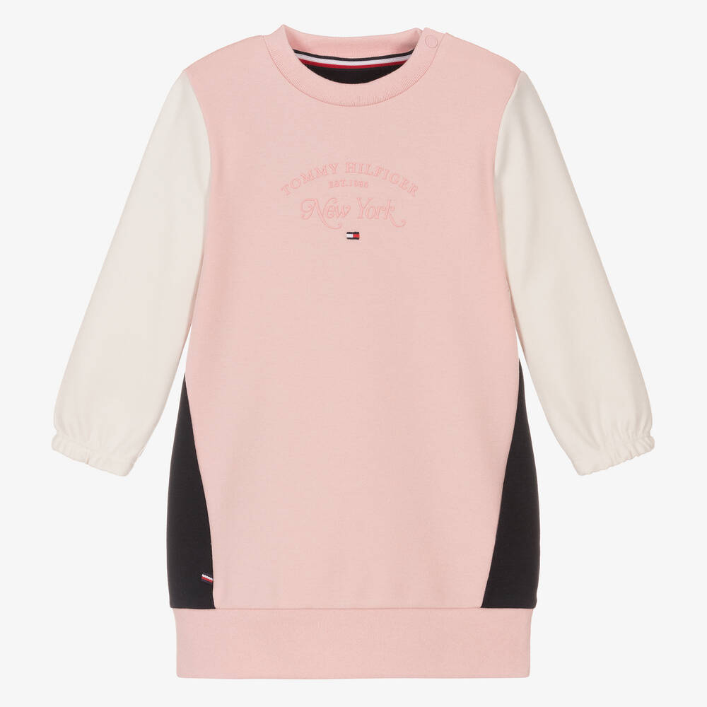 Tommy Hilfiger - Розовое платье из модала для малышек | Childrensalon