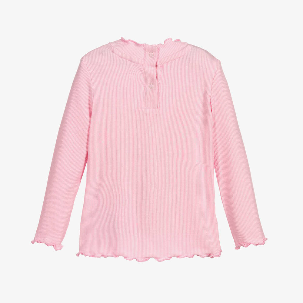 Tommy Hilfiger-Baby Girls Pink Ribbed Top | Childrensalon Outlet