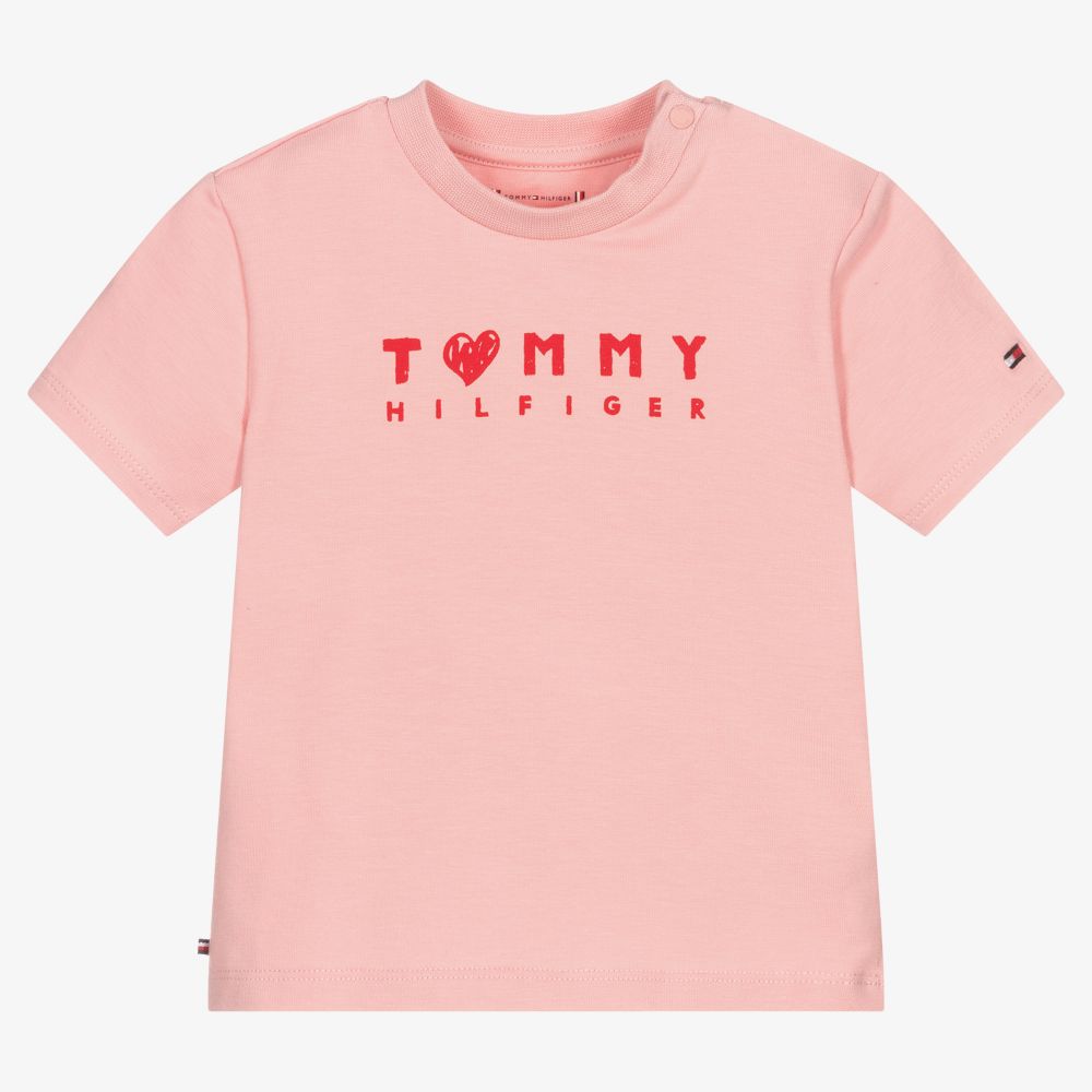 Tommy Hilfiger Baby Girls Pink T Shirt Childrensalon Outlet
