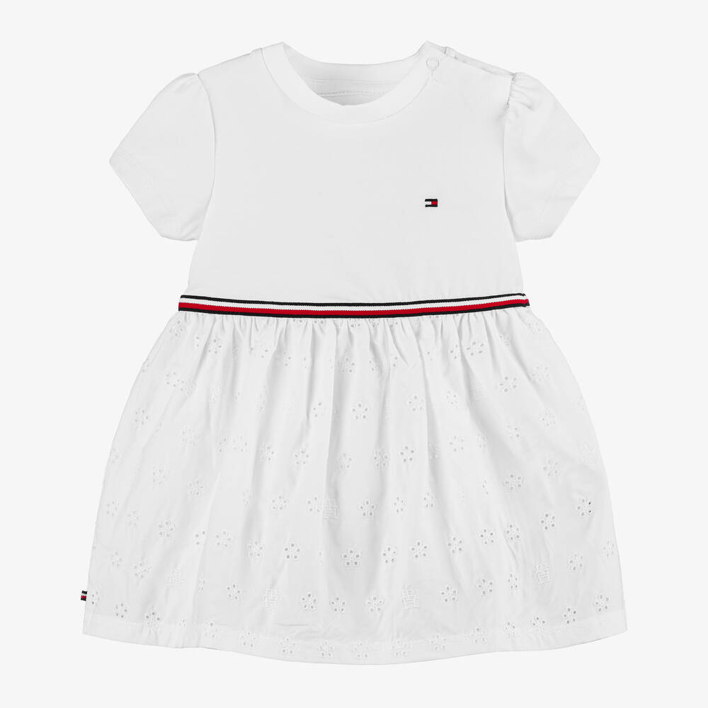 Baby Girls White Cotton Dress