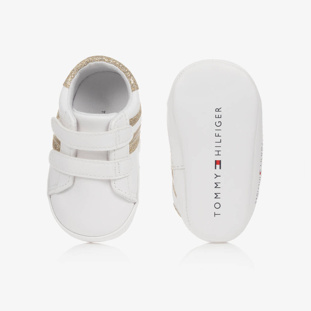 Tommy Hilfiger Baskets blanches et dor es b b