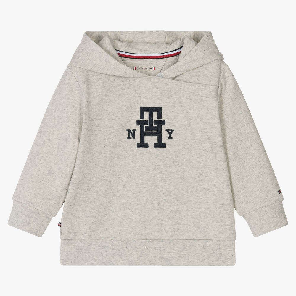 Tommy Hilfiger - Grau melierter Baumwoll-Hoodie | Childrensalon