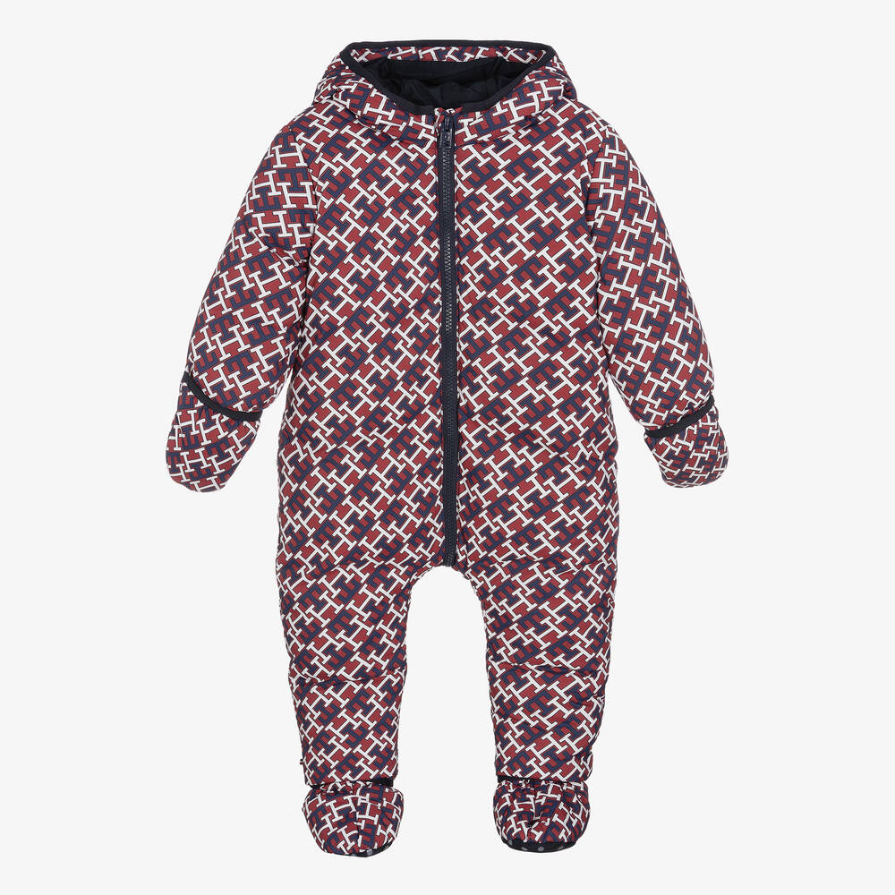 Tommy Hilfiger - Baby Red Monogram Snowsuit | Childrensalon