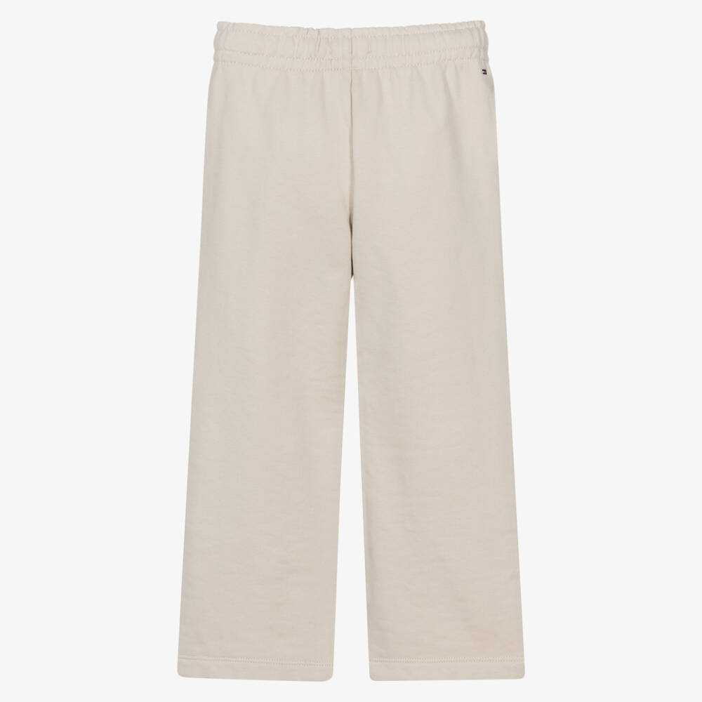 Tommy Hilfiger-Beige Cotton Flared Girl Joggers | Childrensalon Outlet
