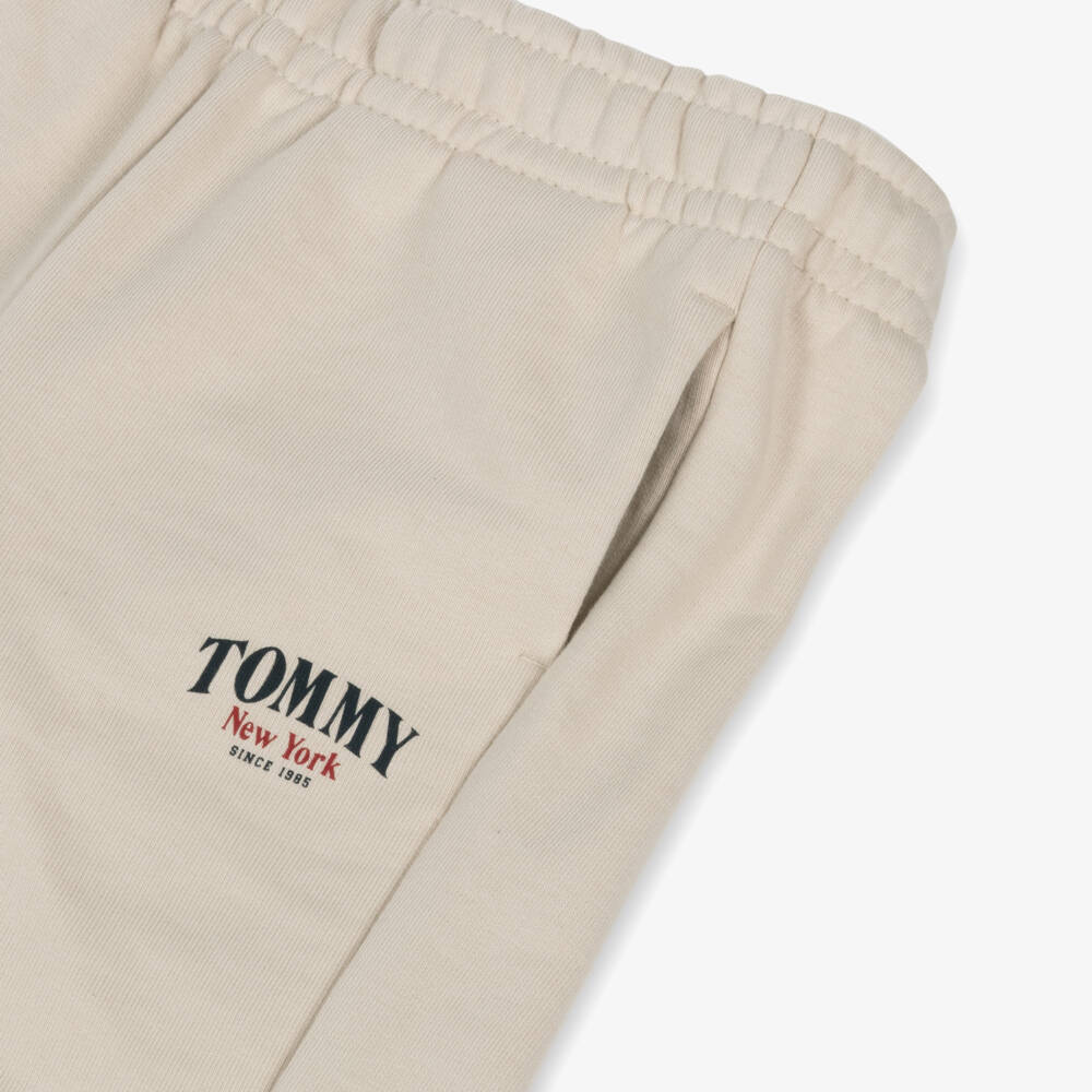 Tommy Hilfiger-Beige Cotton Flared Girl Joggers | Childrensalon Outlet