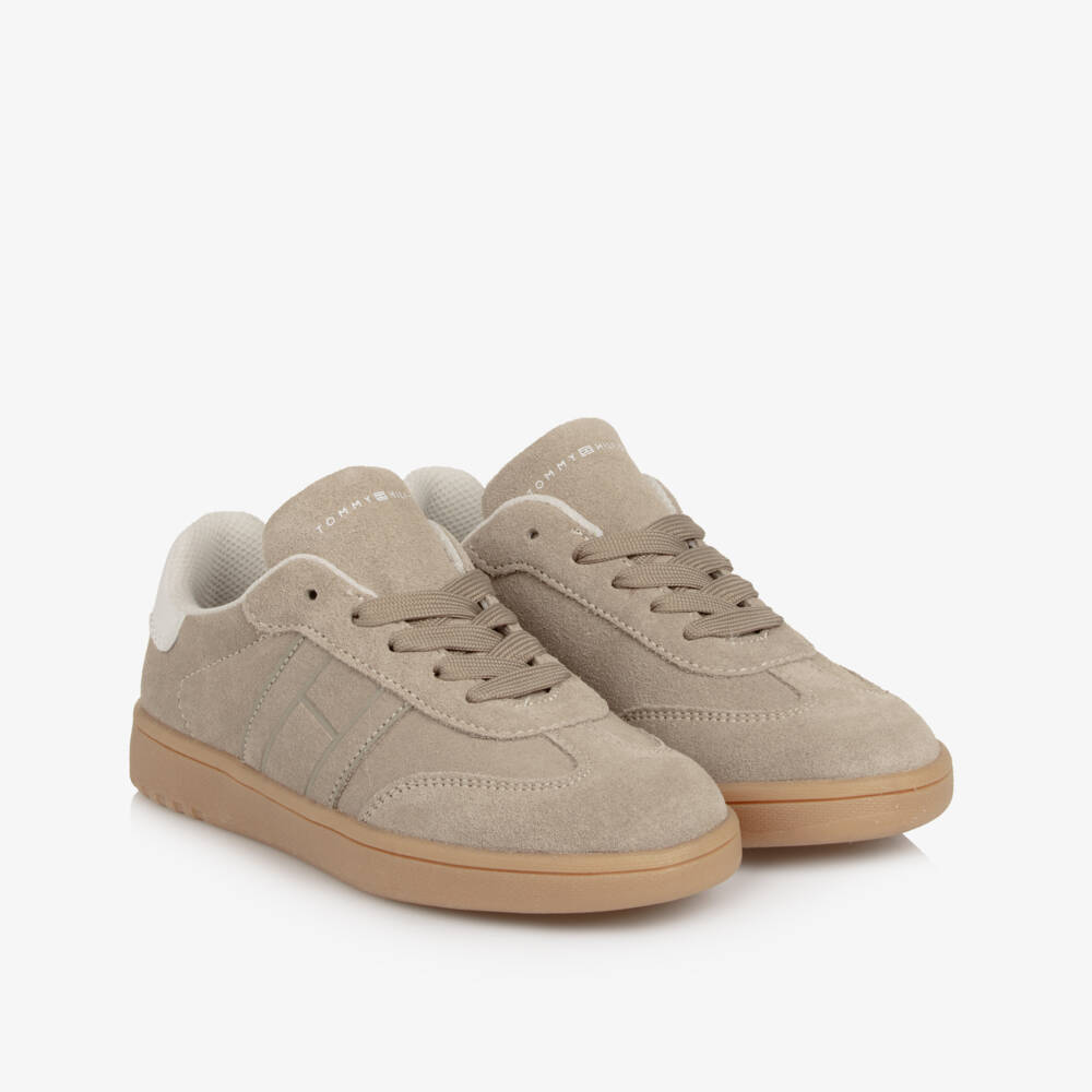 Tommy Hilfiger-Бежевые замшевые кеды на шнуровке | Childrensalon Outlet