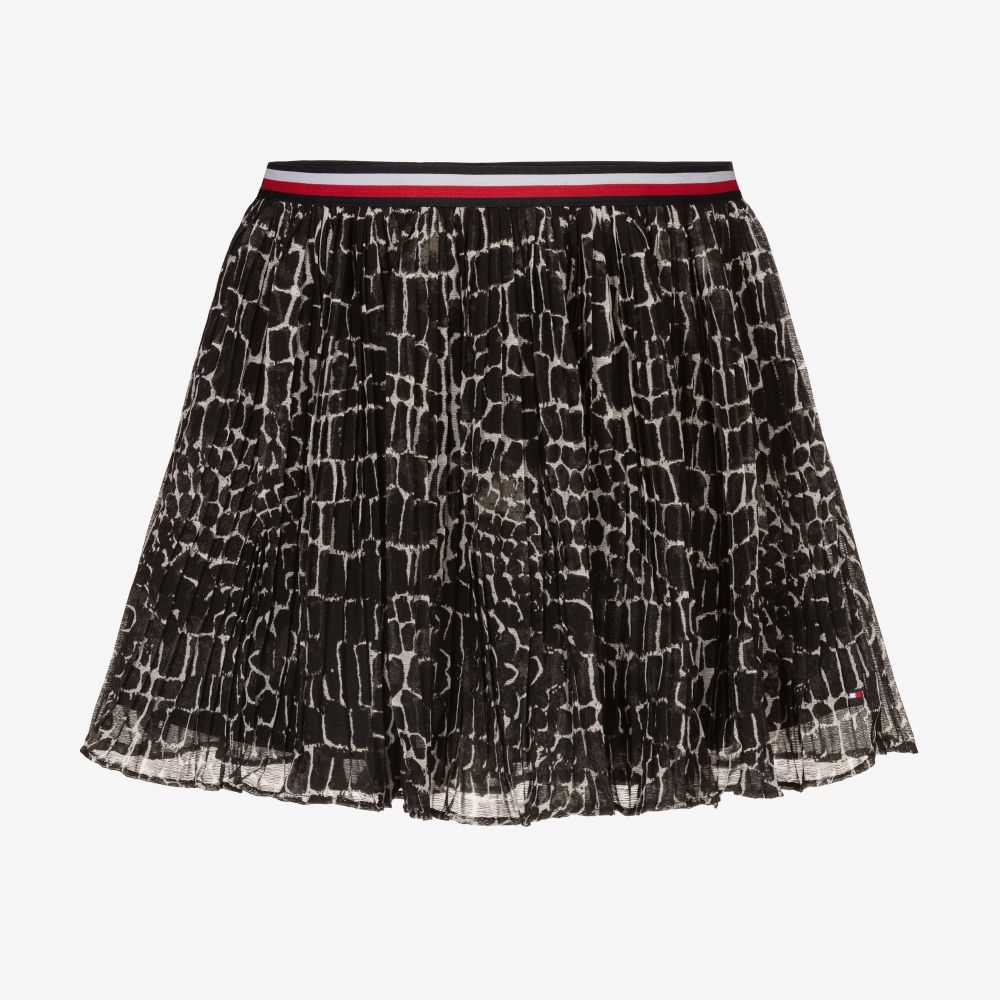 Tommy Hilfiger-Black Animal Print Skirt | Childrensalon Outlet