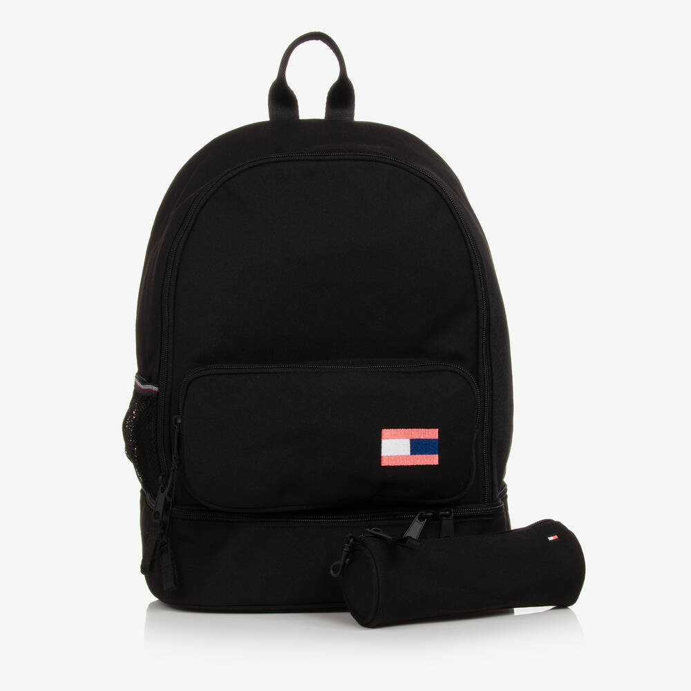 Tommy Hilfiger - Черный рюкзак с пеналом (38см) | Childrensalon