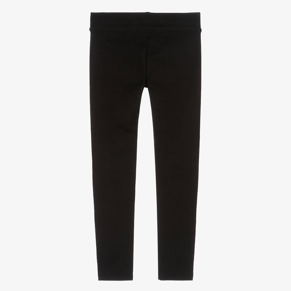 Tommy Hilfiger-Black Cotton Logo Leggings | Childrensalon Outlet
