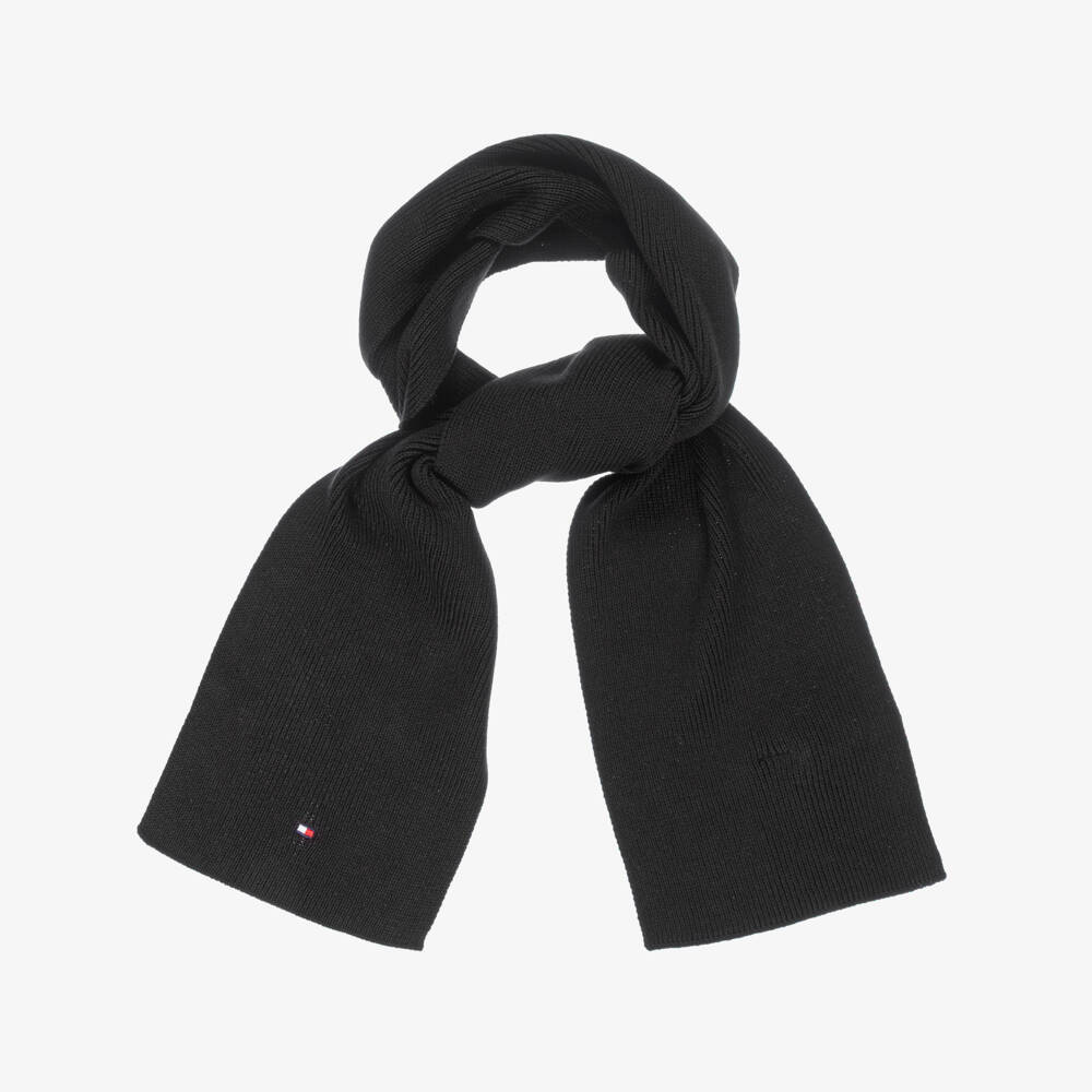 Tommy Hilfiger-Black Knit Scarf | Childrensalon Outlet