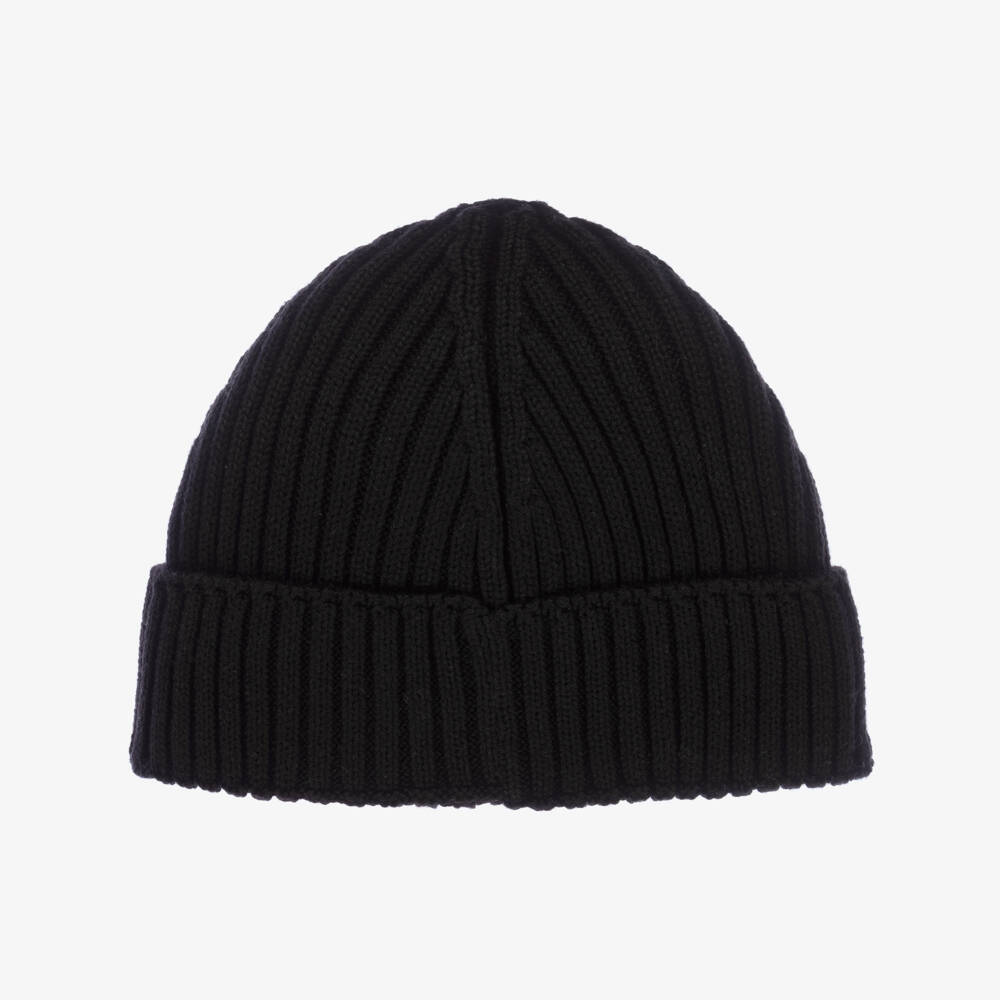 Tommy Hilfiger-Black Knitted Flag Beanie Hat | Childrensalon Outlet