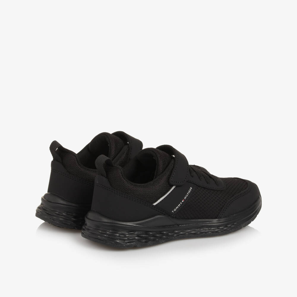 Tommy Hilfiger-Black Lace-up Logo Detail Trainers | Childrensalon Outlet