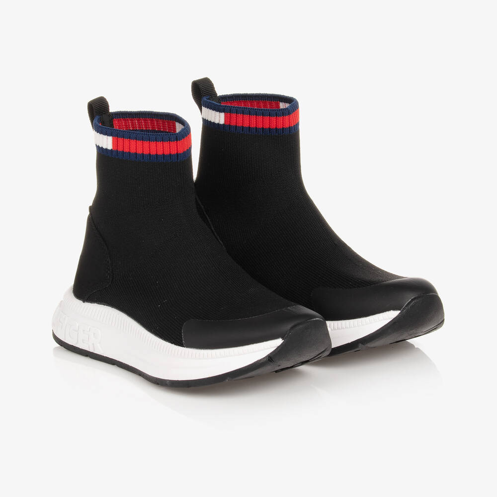 Tommy Hilfiger - Schwarze Socken-Sneakers | Childrensalon