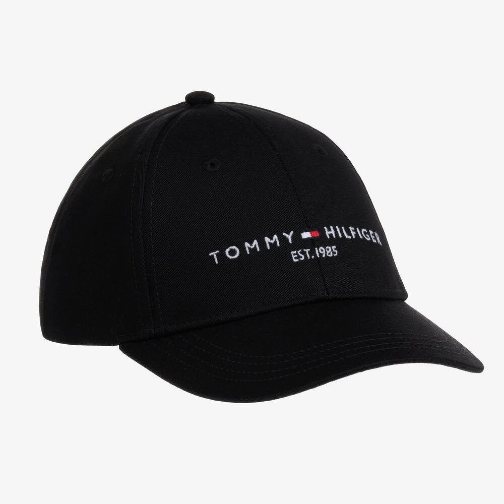 Tommy Hilfiger - قبعة قطن عضوي تويل لون أسود | Childrensalon