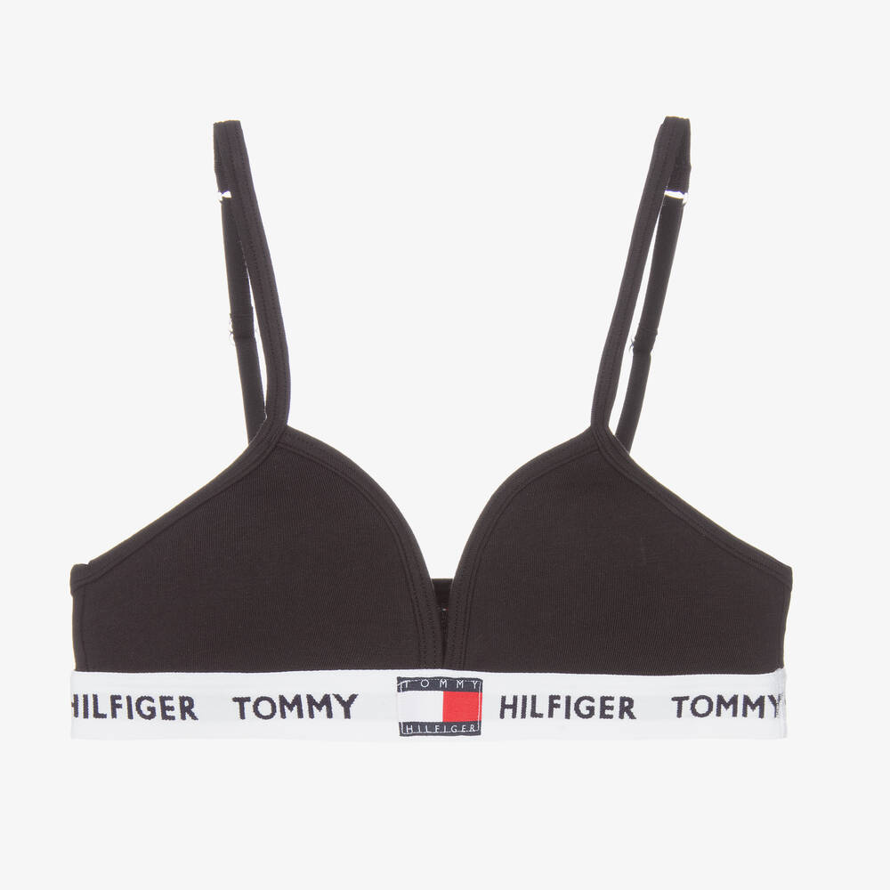 Tommy Hilfiger - صدرية داخلية قطن جيرسي لون أسود للبنات | Childrensalon