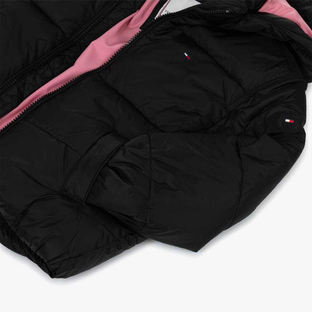 Tommy Hilfiger-Black Shiny Puffer Jacket | Childrensalon Outlet