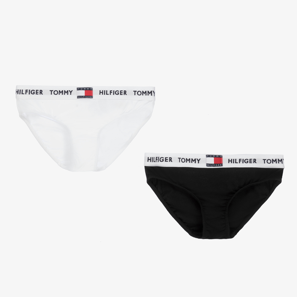 Tommy Hilfiger - Black & White Knickers (2 Pack) | Childrensalon