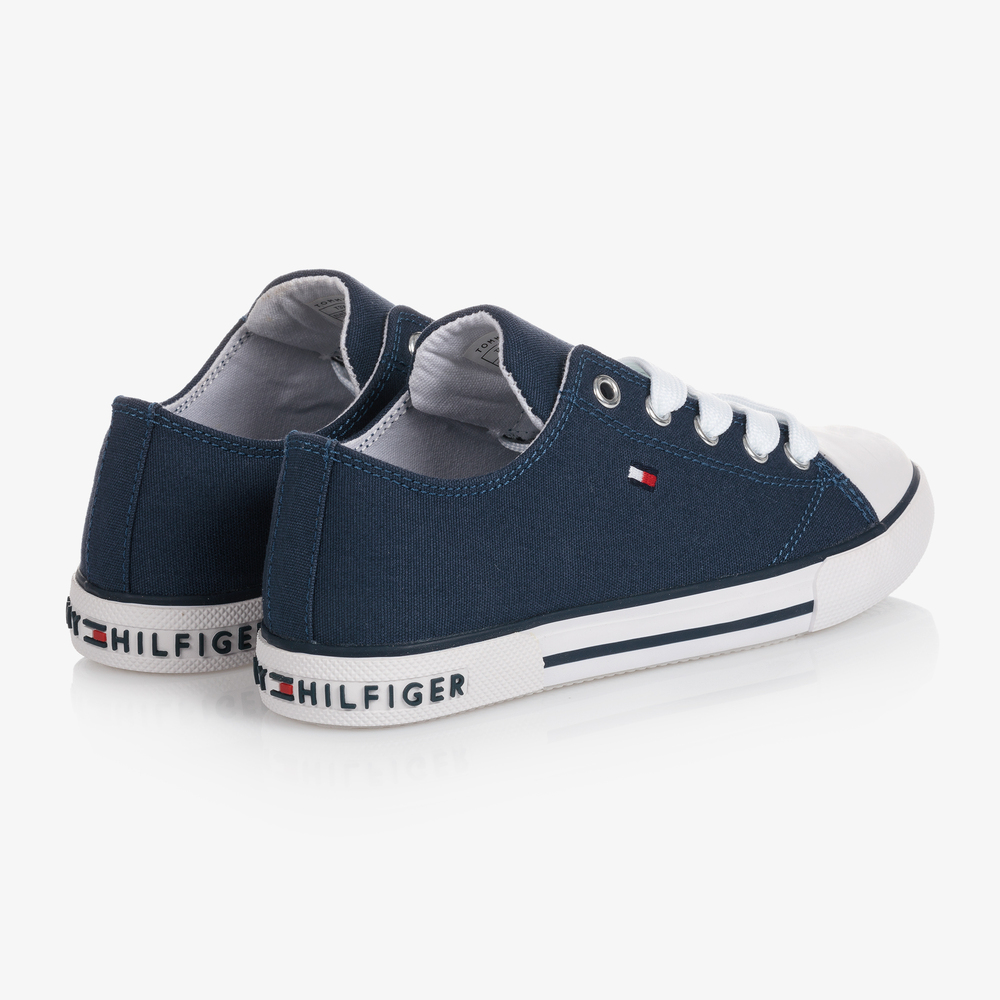 Tommy Hilfiger-Синие парусиновые кроссовки на шнуровке | Childrensalon Outlet