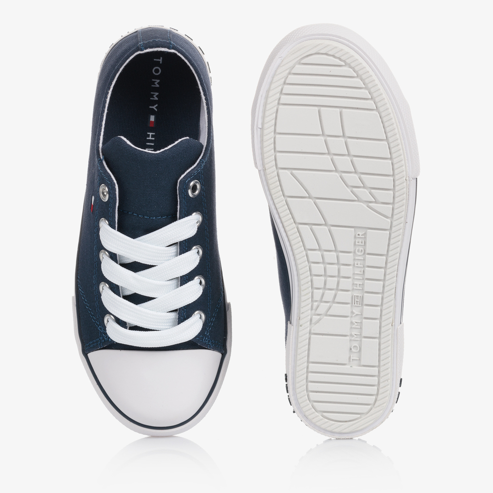 Tommy Hilfiger-Синие парусиновые кроссовки на шнуровке | Childrensalon Outlet