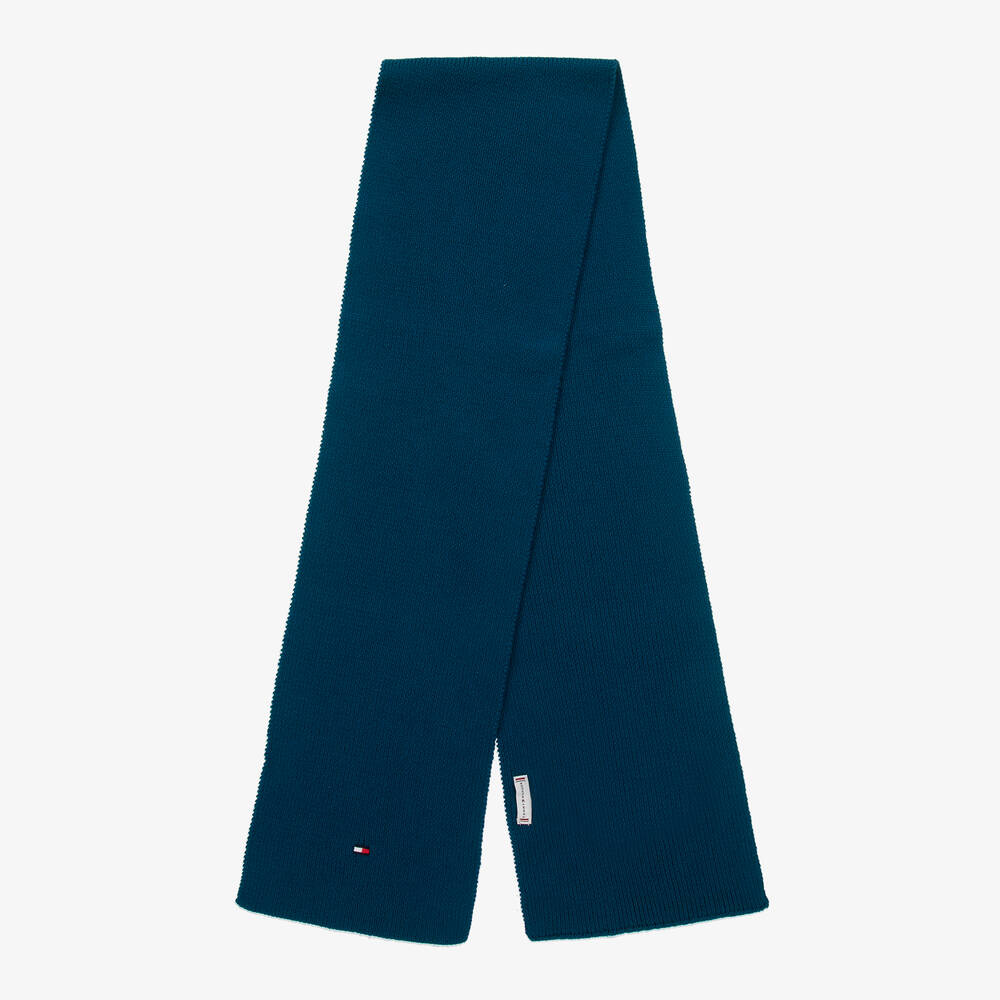 Tommy Hilfiger-Синий трикотажный шарф с флагом | Childrensalon Outlet