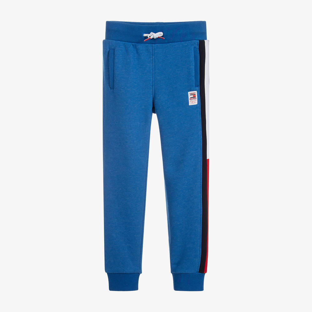 Tommy Hilfiger-Blue Cotton Logo Joggers | Childrensalon Outlet