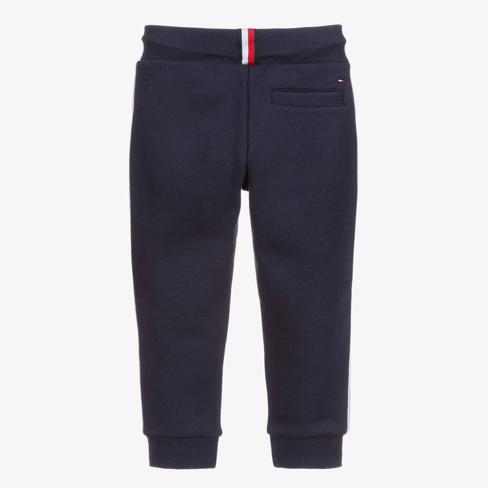 Tommy Hilfiger-Blue Cotton Logo Joggers | Childrensalon Outlet