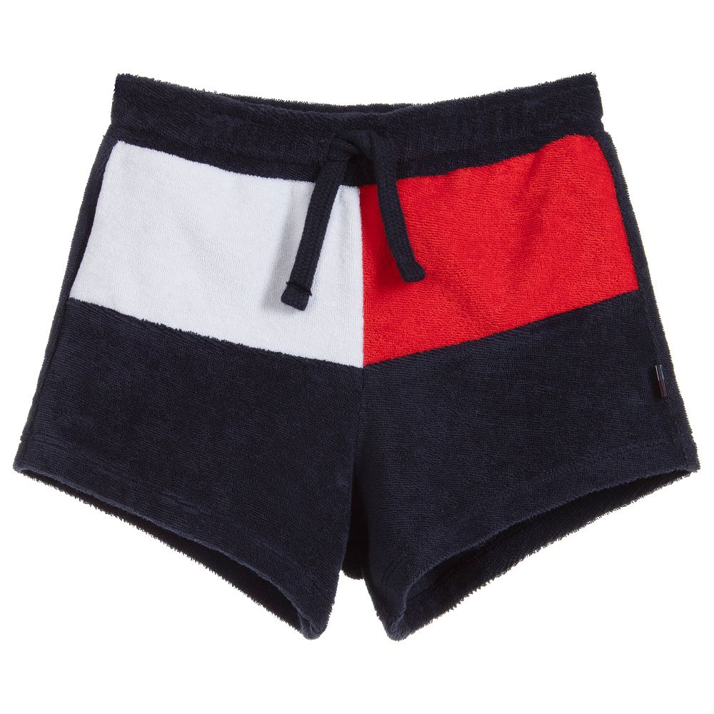 Tommy Hilfiger - Blue Logo Towelling Shorts | Childrensalon