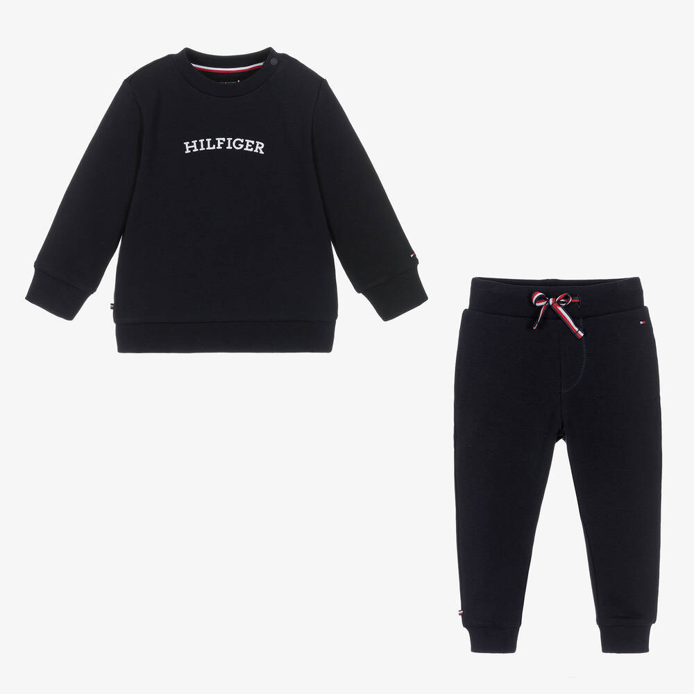 Tommy Hilfiger Surv tement bleu en coton bio b b