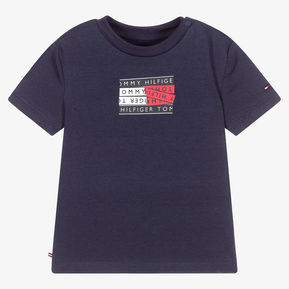 Tommy Hilfiger - T-shirt bleu en coton bio | Childrensalon