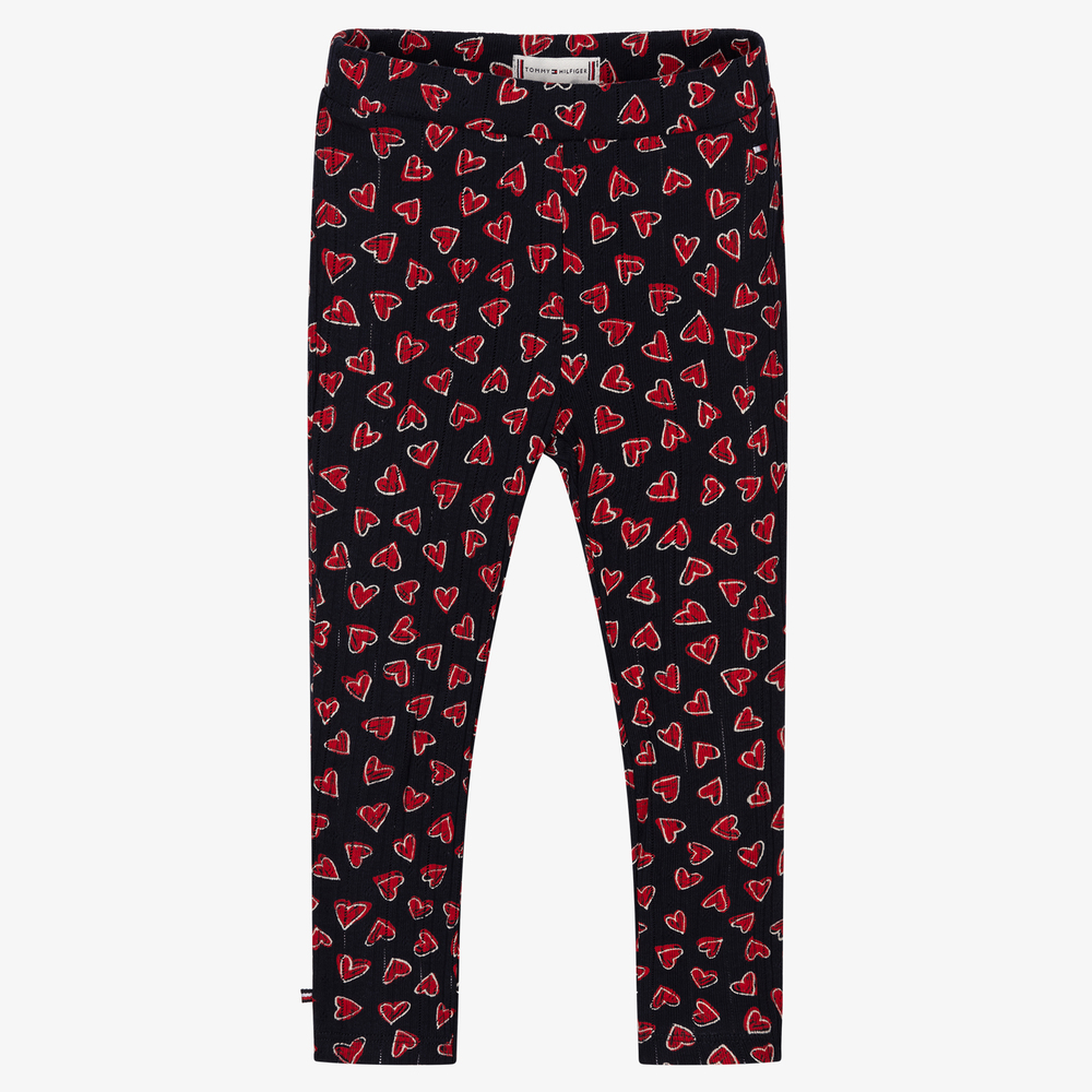 Tommy Hilfiger - Baby-Leggings mit Herz-Print in Blau und Rot | Childrensalon